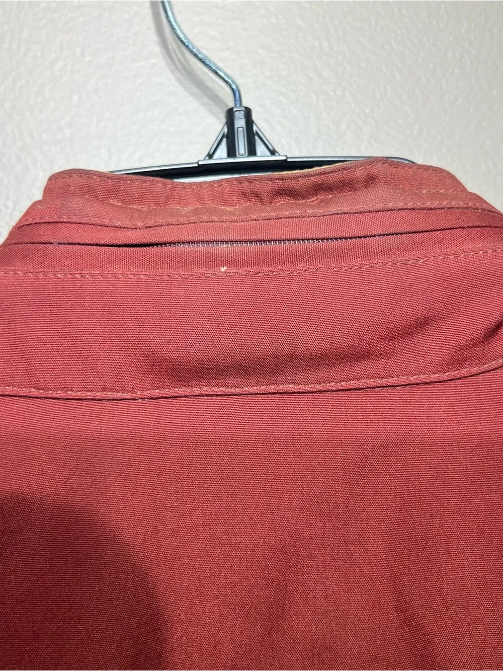 London Fog Men's Rust-Red Bomber Jacket with Tan Lining and hood